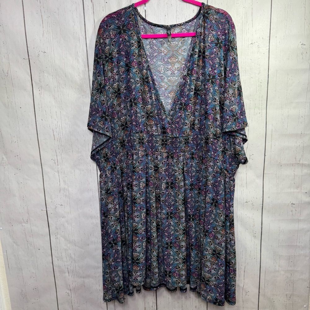 Torrid Womens Boho Paisley Midi Dress Size 6 X Flowy Romantic Festival Strechy